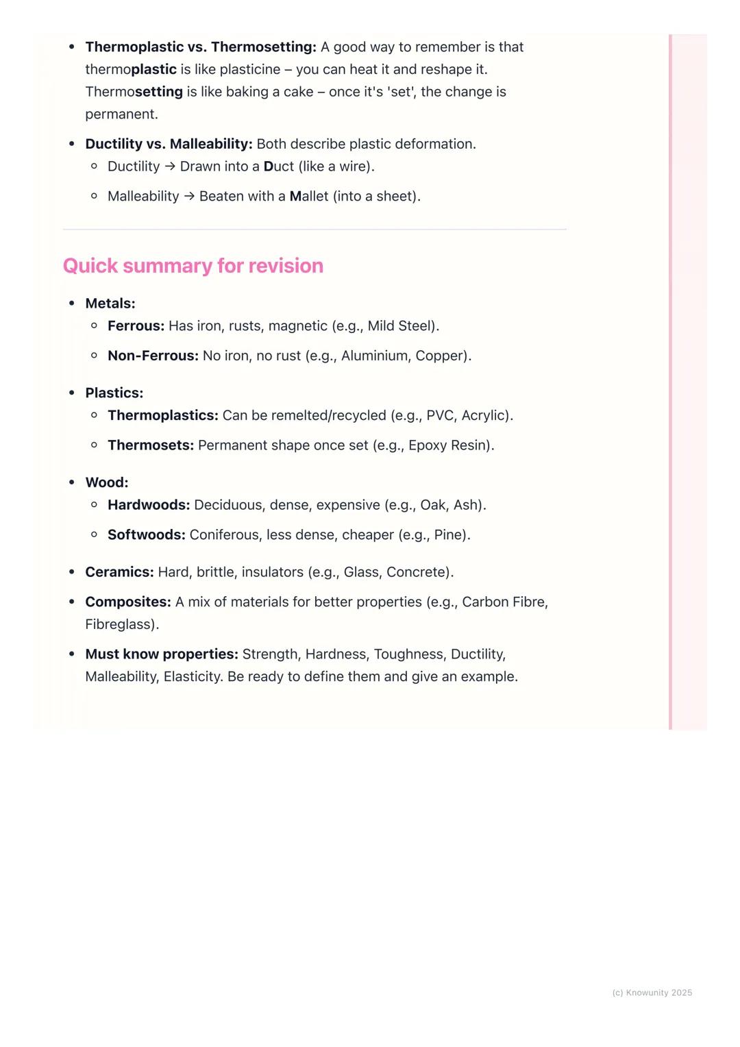 # Common Engineering
Materials

An introduction to common materials

Choosing the right material is one of the most important jobs for an en