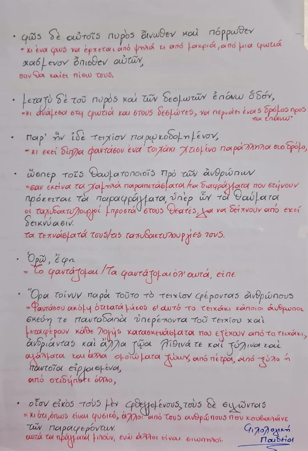 --- OCR Start ---
Πλάτων, «Πολιτεία», δλία - 5156
Ενότητα 84
Η αλληγορία του σπηλαίου: οι δεσμώτες
Μετά ταῦτα δή, εἶπον, ἀπείκασον τοιούτων 