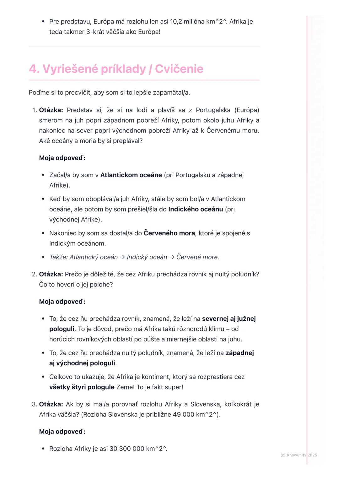 # Poloha a rozloha Afriky

1. Prehľad polohy a rozlohy Afriky

Afrika je jeden z najväčších kontinentov na našej Zemi. Dnes si zopakujeme,
k