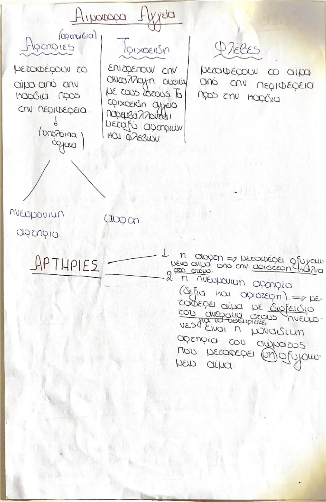 # Αιμαφορα Αγγεία

(αρτηρίδια)

Αρτηρίες

μεταφέρουν το
αίμα από την
καρδιά προς
την περιφέρεια.
!

(υπόλοιπα

Τριχοειδη

επιτρέπουν την
αντ