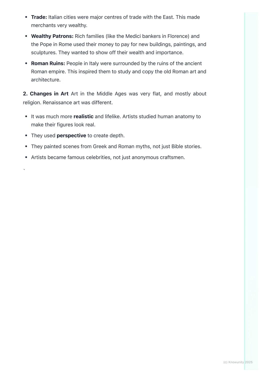 # The Renaissance

## What was the Renaissance?

The Renaissance was a period in European history, from around the 14th
century to the 17th 