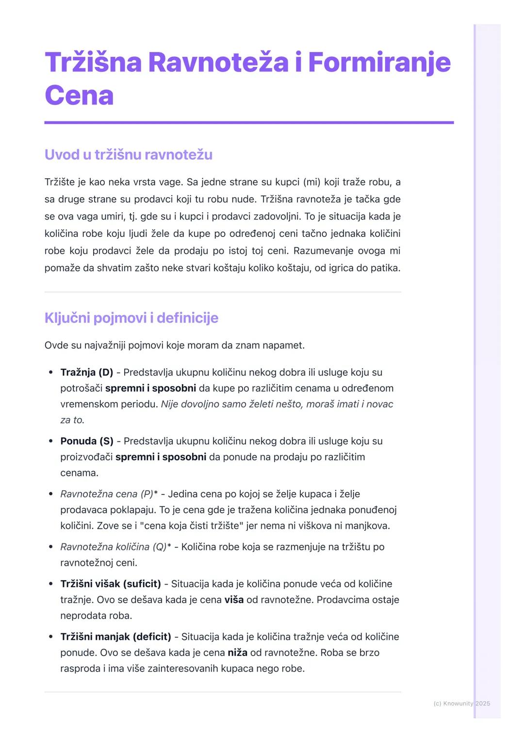 # Tržišna Ravnoteža i Formiranje
Cena

Uvod u tržišnu ravnotežu

Tržište je kao neka vrsta vage. Sa jedne strane su kupci (mi) koji traže ro