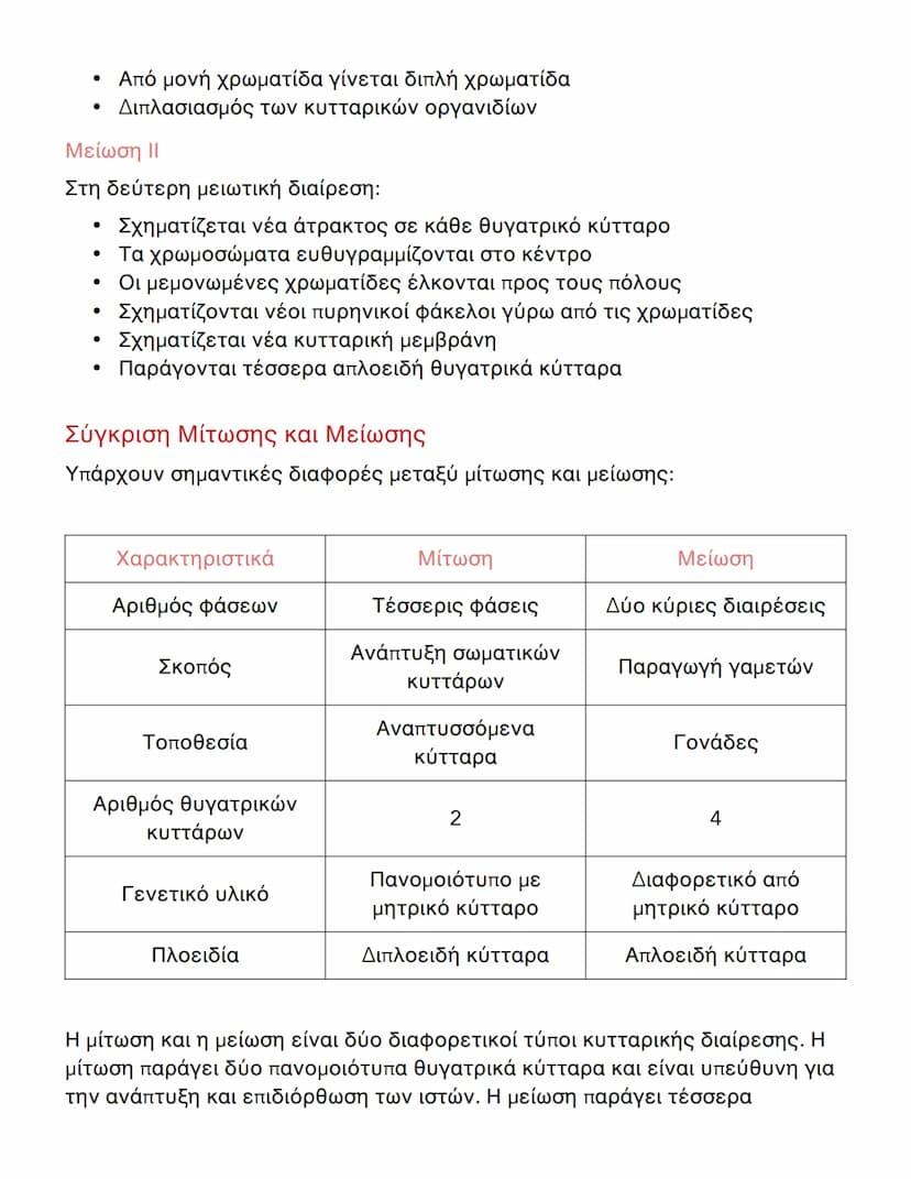 # Μίτωση και Μείωση: Κυτταρική Διαίρεση

## Μίτωση

Η μίτωση είναι μια διαδικασία κυτταρικής διαίρεσης που παράγει δύο
πανομοιότυπα θυγατρικ