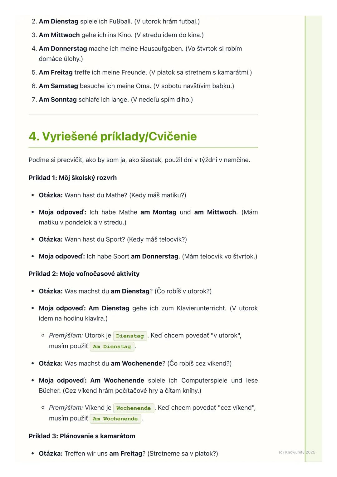 # Dni v týždni

1. Prehľad dní v týždni

Ahojte! Dnes si ideme zopakovať a naučiť sa dni v týždni po nemecky. Je to
super dôležité, lebo v n