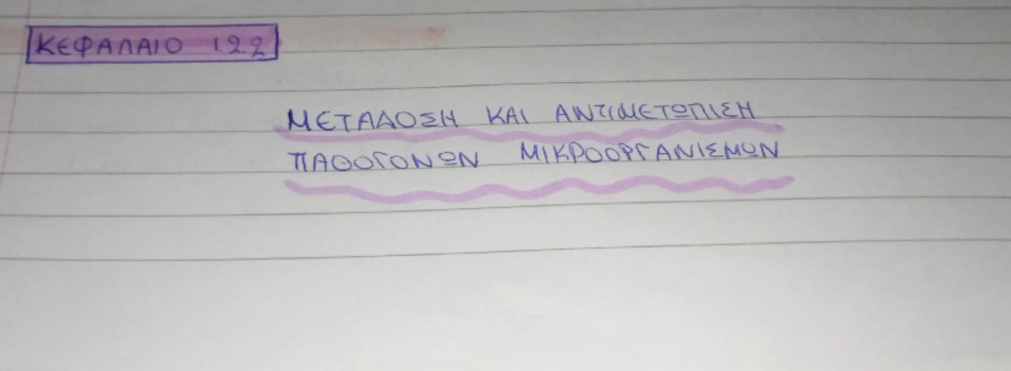 # ΚΕΦΑΛΑΙΟ 12.2

ΜΕΤΑΔΟΣΗ ΚΑΙ ΑΝΤΙΔΡΑΣΕΙΣ

ΠΛΑΟΟΩΝ ΜΙΚΡΟΟΡΓΑΝΙΣΜΩΝ • Μόλυνση η είσοδος παθογόνου μικροοργανισμού στον άνθρωπο
• Λοίμωξη εγκα