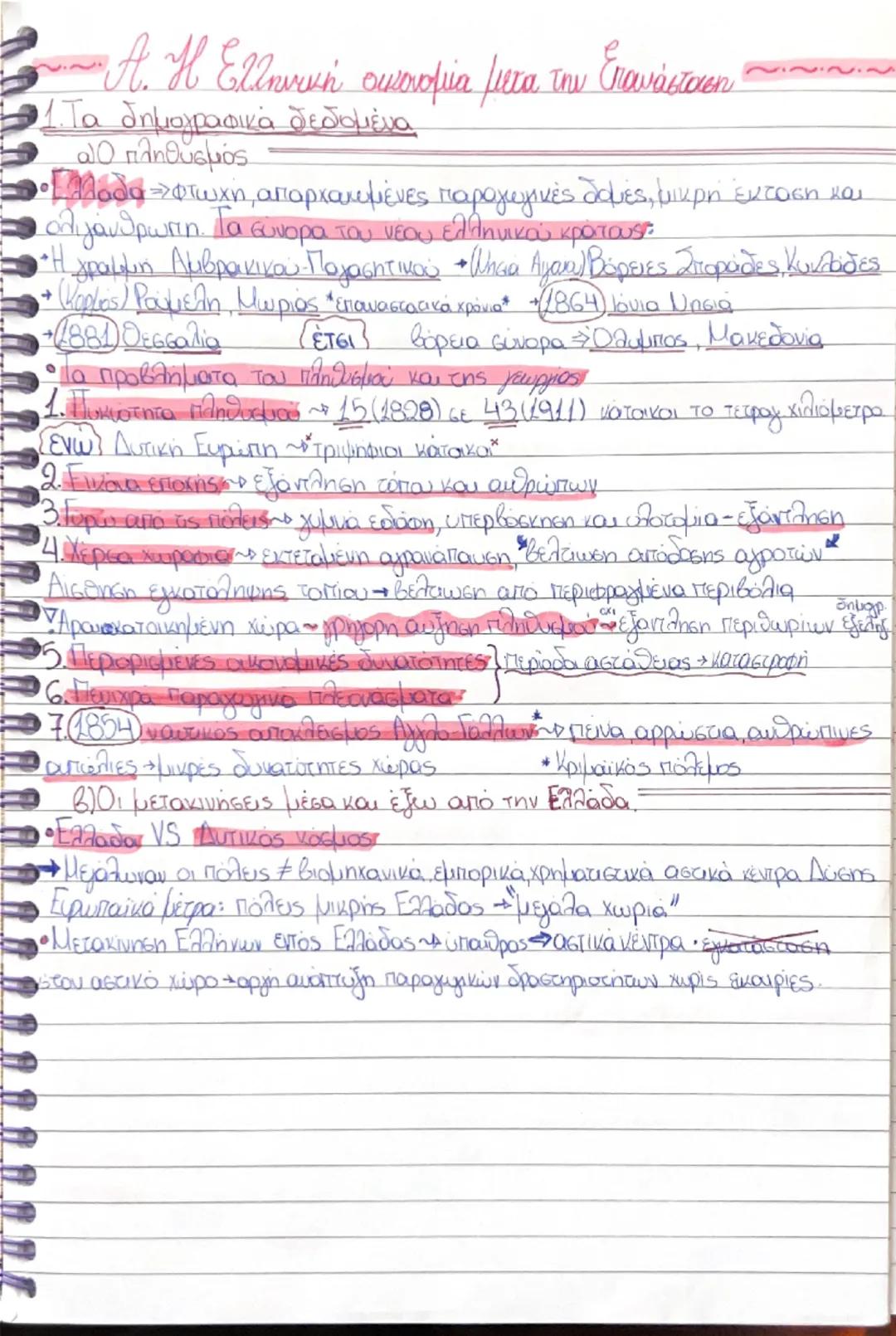 --- OCR Start ---
Α. Η Ελληνική οικονομία μετα την Επανάσταση
1. Τα δημογραφικά δεδομένα
Ο πληθυσμός
~~~~
• Άλοδα» φτωχή, απαρχαιωμένες παρα