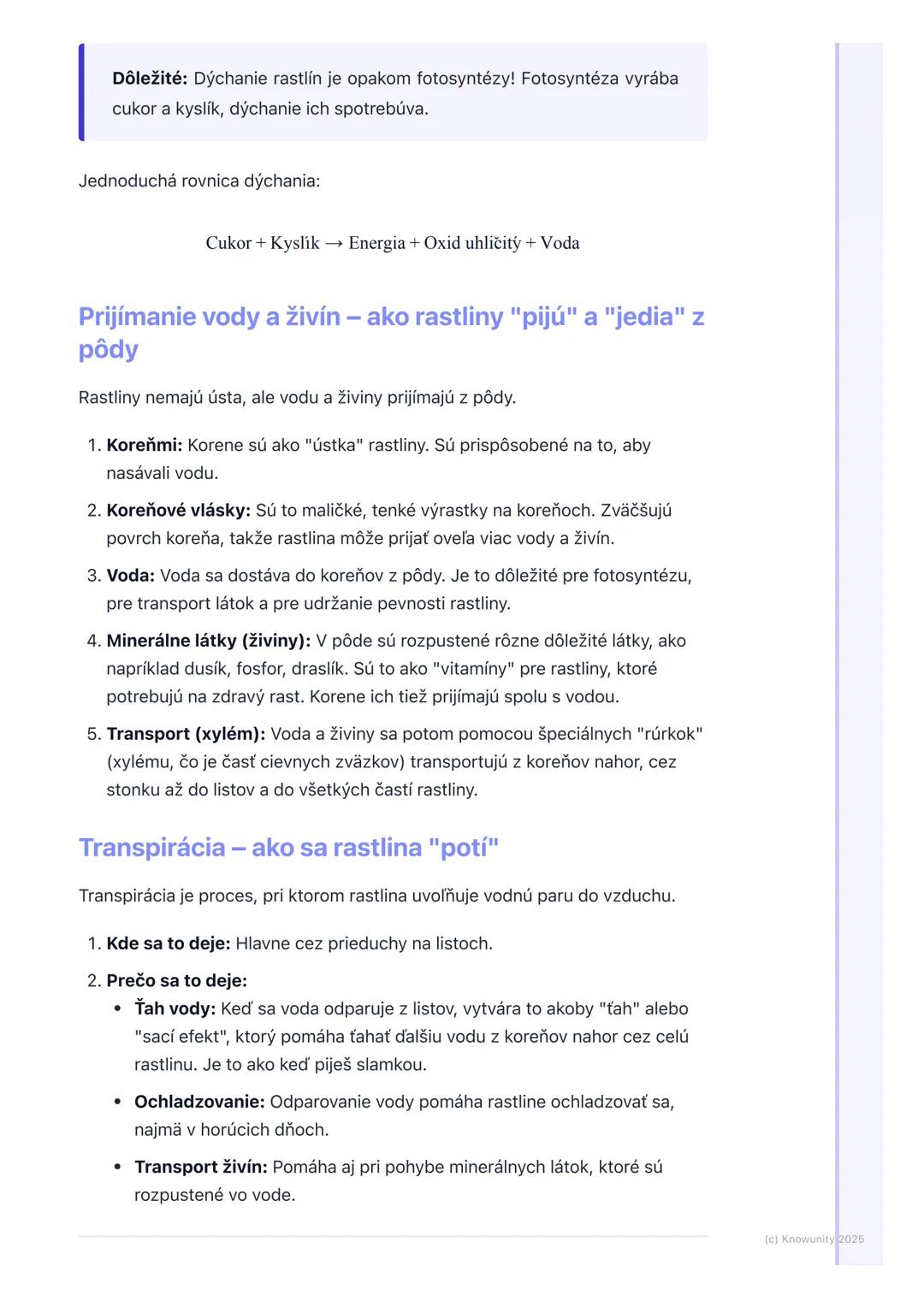 # Životné procesy rastlín

## 1. Prehľad životných procesov rastlín

Rastliny sú živé organizmy, rovnako ako my alebo zvieratá. To znamená, 