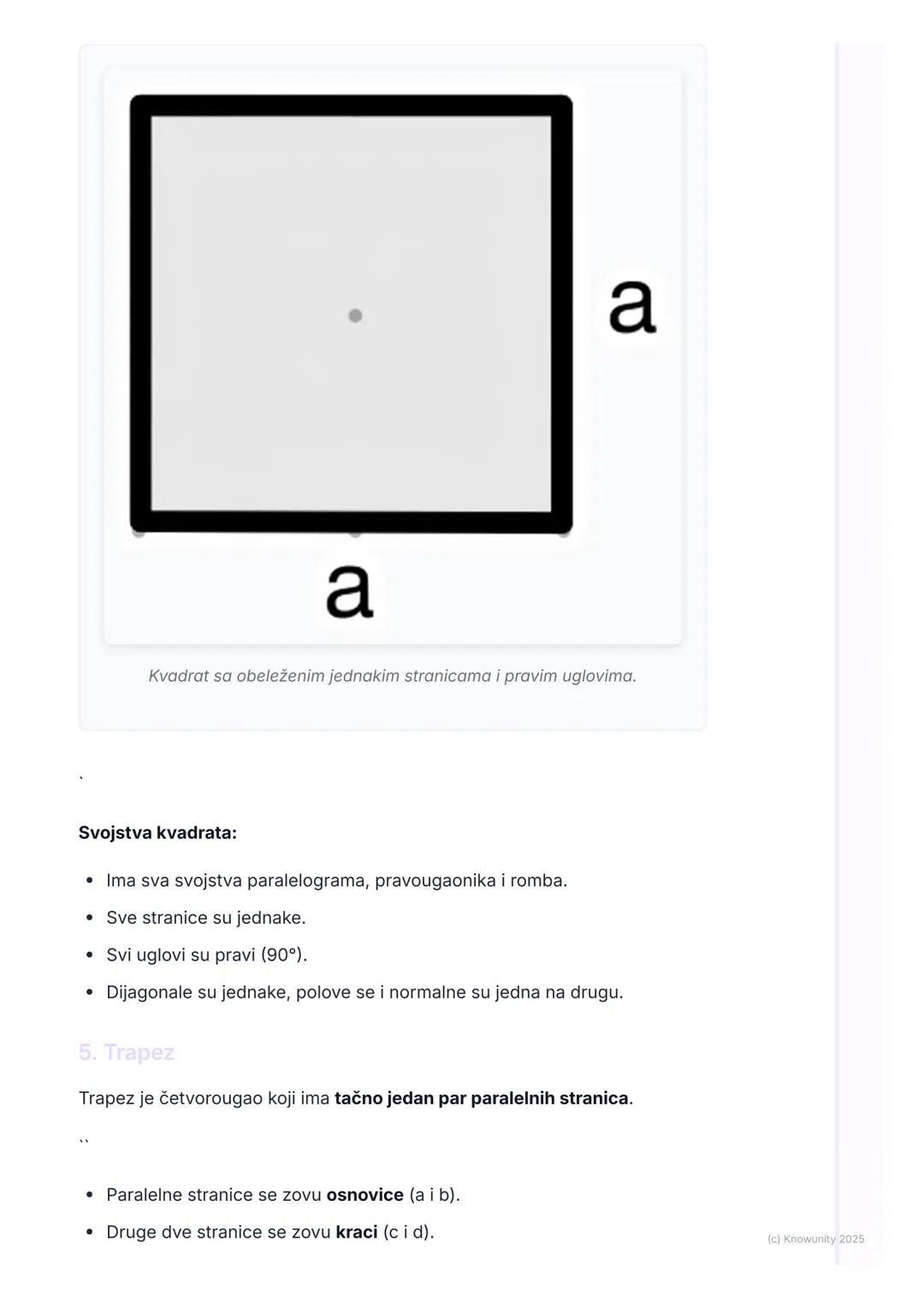 # Četvorougao

Uvod u četvorouglove

Četvorougao je geometrijska figura u ravni koja ima četiri stranice i četiri
temena (ugla). To je zatvo