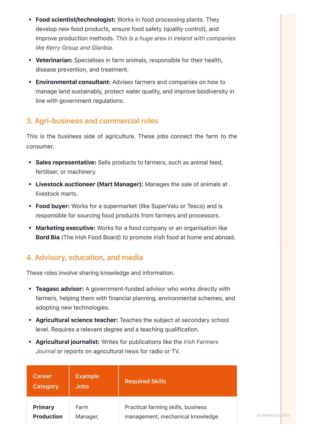 # Career Opportunities in
Agriculture

An overview of career opportunities

Agriculture is a huge part of the Irish economy, so it's not jus