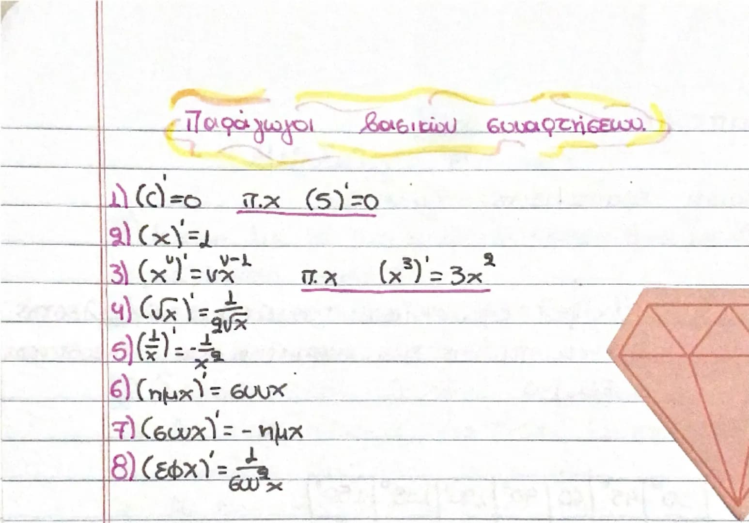 --- OCR Start ---
Πεδίο ορισμού
1.) 7.x $F(x)=5x^{3}-3x^{9}+x-1$
πολυωνυμική
π.0  $x \in \mathbb{R}$ ή $A_{f}=\mathbb{R}$
2. ) π.Χ $F(x)=\fr