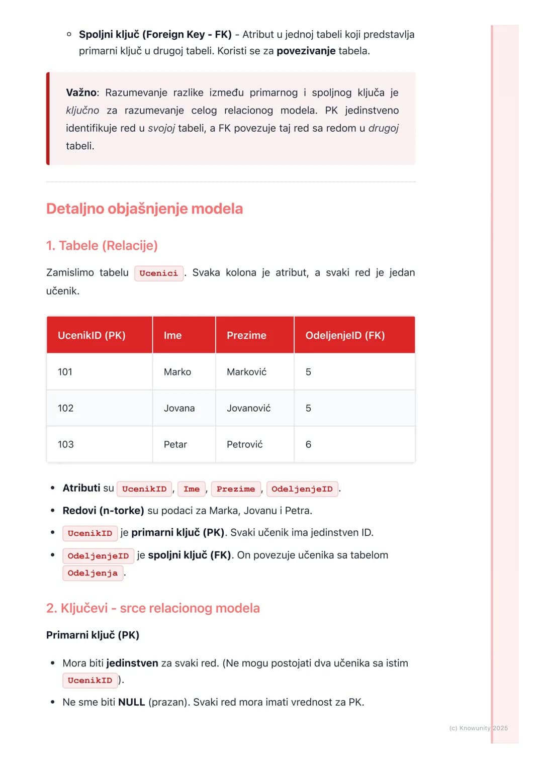 # Relacioni model i dizajn baza
podataka

Uvod u relacioni model

Relacioni model je najčešće korišćen model za organizaciju podataka u
baza