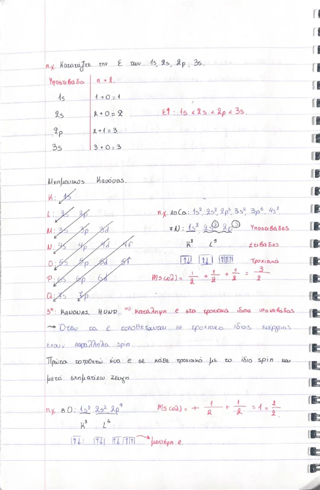 6.2 ΑΡΧΕΣ ΗΛΕΚΤΡΟΝΙΑΚΗΣ ΔΟΜΗΣΗΣ.
1η : ΑΠΑΓΟΡΕΥΤΙΚΗ ΑΡΧΗ ΤΟΥ PAULI → Maxe.
~ Σε ένα άτομο είναι αδύνατο να υπάρχουν 2e με την
ίδια τετράδα ($