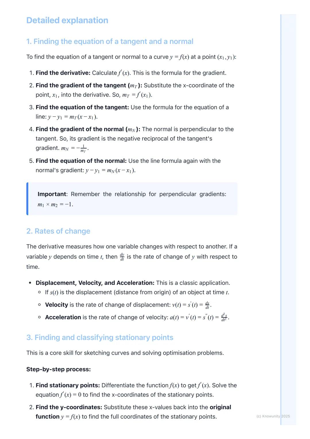 # Applications of Differentiation

An overview of applications

Differentiation isn't just about finding the derivative of a function. It's 