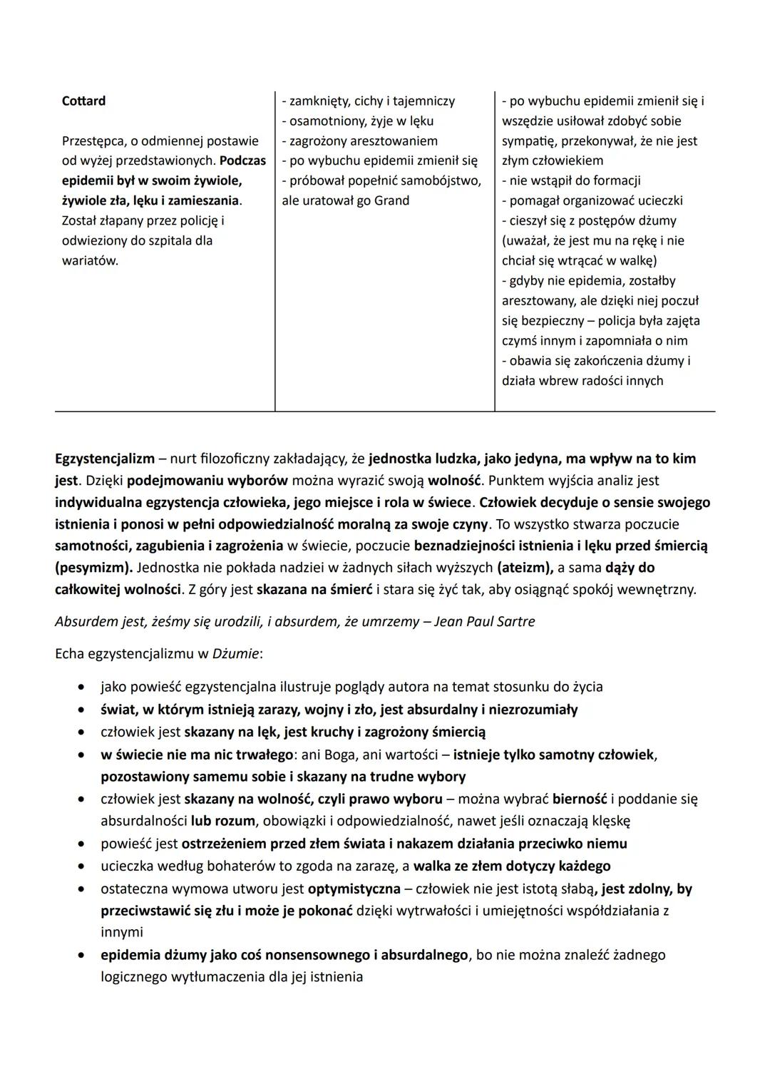# Dżuma - Albert Camus (1947)

Gatunek literacki: powieść paraboliczna - powieść podobna strukturą do biblijnych
przypowieści, gdzie postaci