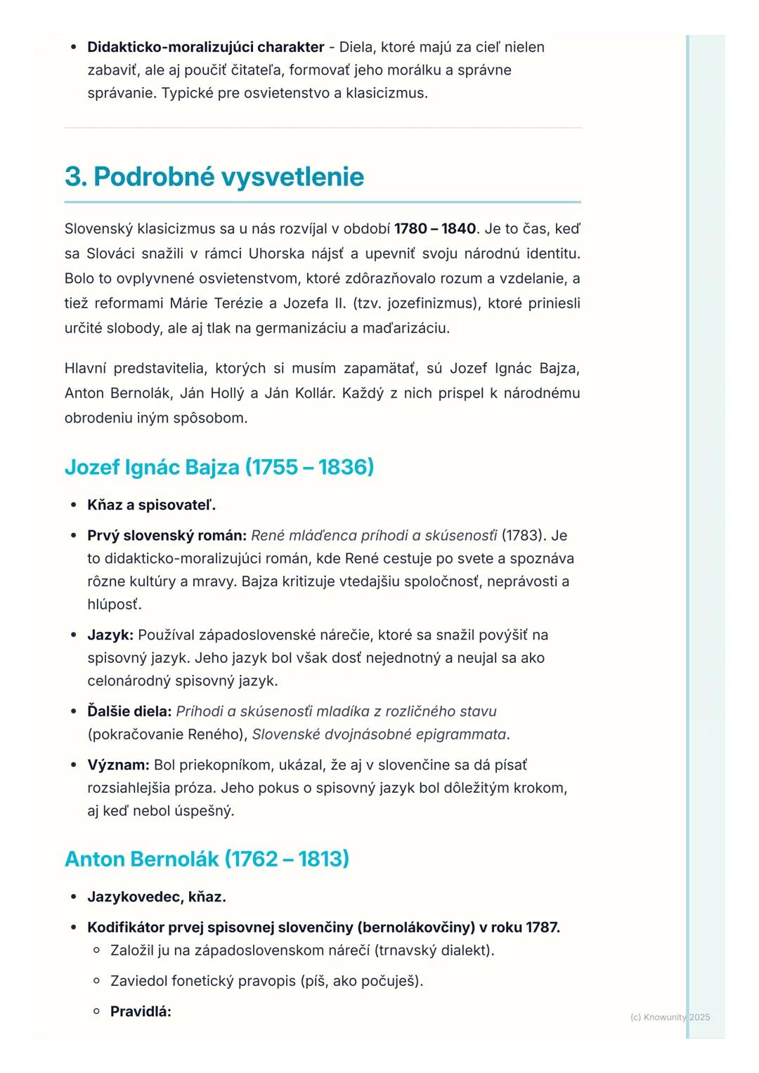 # Slovenská klasicistická
literatúra

## 1. Prehľad / Úvod

Slovenská klasicistická literatúra je dôležité obdobie v našich dejinách,
hlavne
