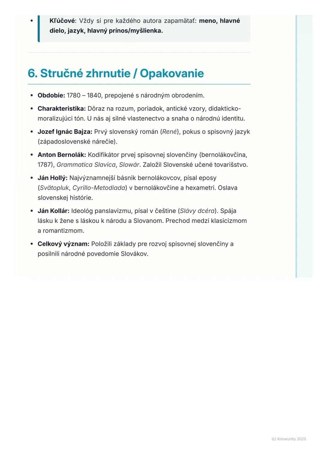 # Slovenská klasicistická
literatúra

## 1. Prehľad / Úvod

Slovenská klasicistická literatúra je dôležité obdobie v našich dejinách,
hlavne