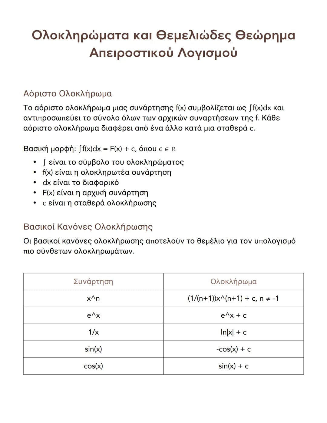 # Θεμελιώδες Θεώρημα του Απειροστικού Λογισμού

Το θεμελιώδες θεώρημα του απειροστικού λογισμού συνδέει την παραγώγιση με την ολοκλήρωση, απ