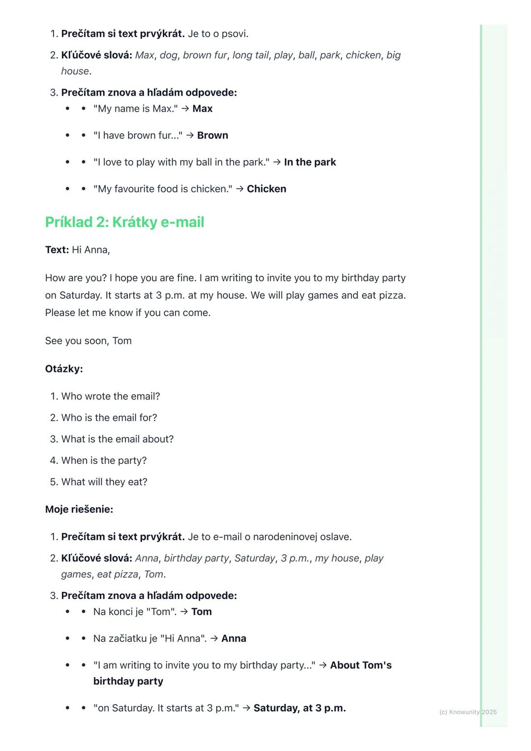 # Čítanie krátkych textov

1. Prečo je dôležité čítať krátke texty?

Čítanie krátkych textov po anglicky je super dôležité! Pomáha nám to ro