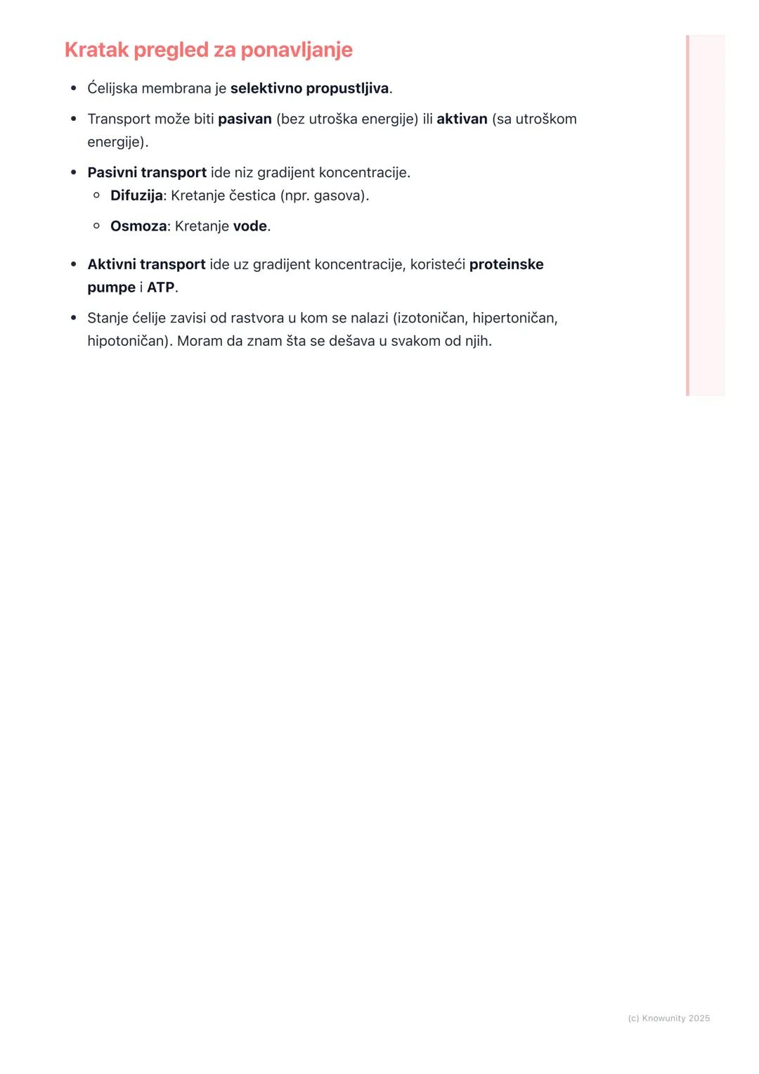 # Transport materija kroz
ćelijsku membranu

Uvod u transport kroz membranu

Ćelijska membrana je kao čuvar na kapiji ćelije. Ona odlučuje š