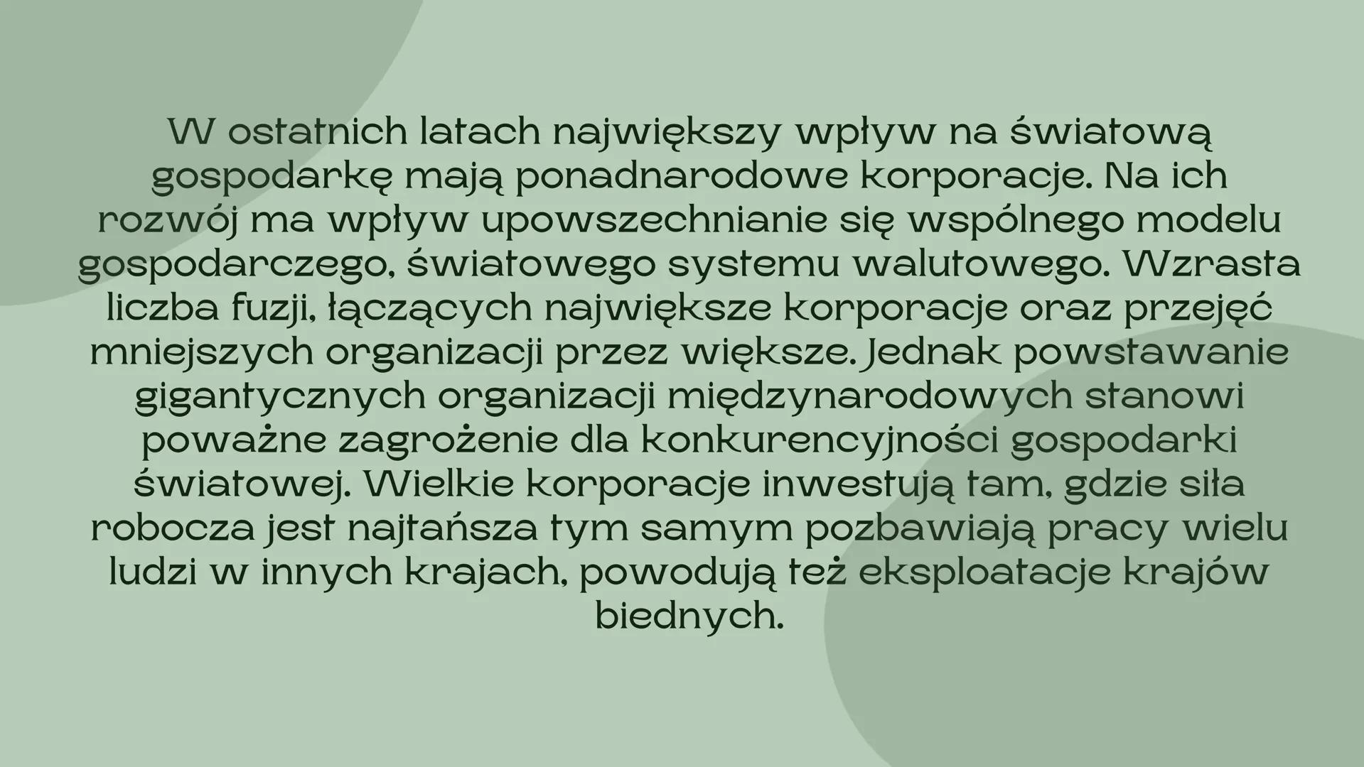 # Globalizacja

nieszczęście czy nadzieja dla świata

Barcikowska Urszula Globalizacja jest bardzo szerokim i złożonym procesem,
mającym wpł