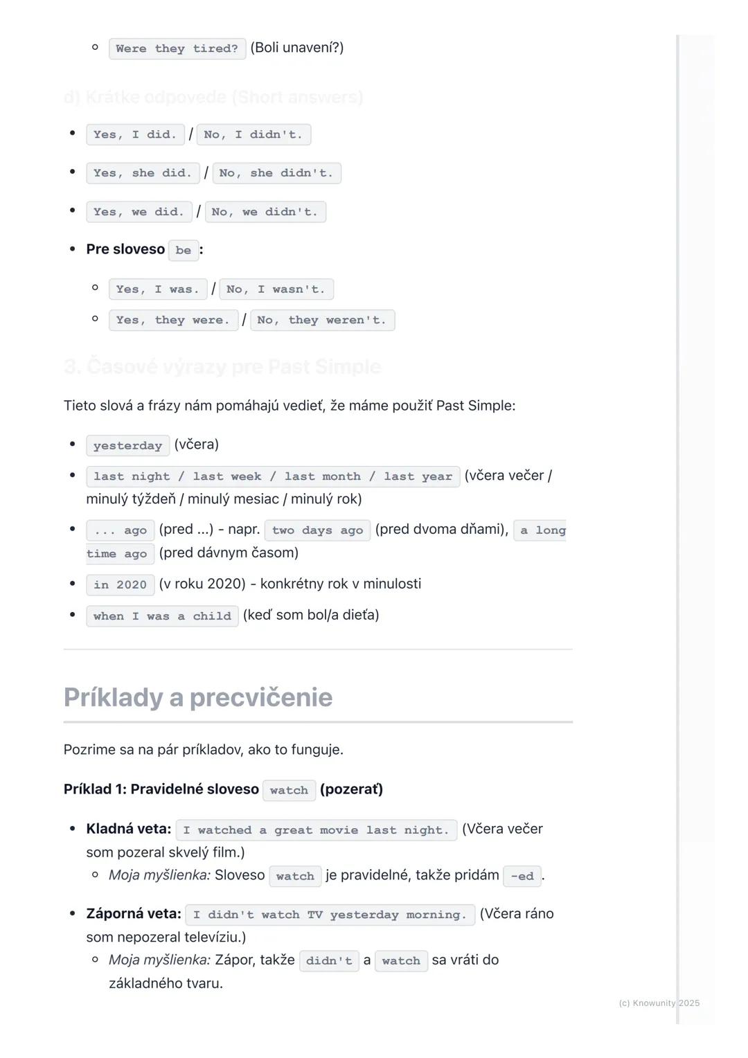 # Gramatika: Minulý jednoduchý
# čas (Past Simple)

Úvod do minulého jednoduchého času

Minulý jednoduchý čas (Past Simple) používame, keď h