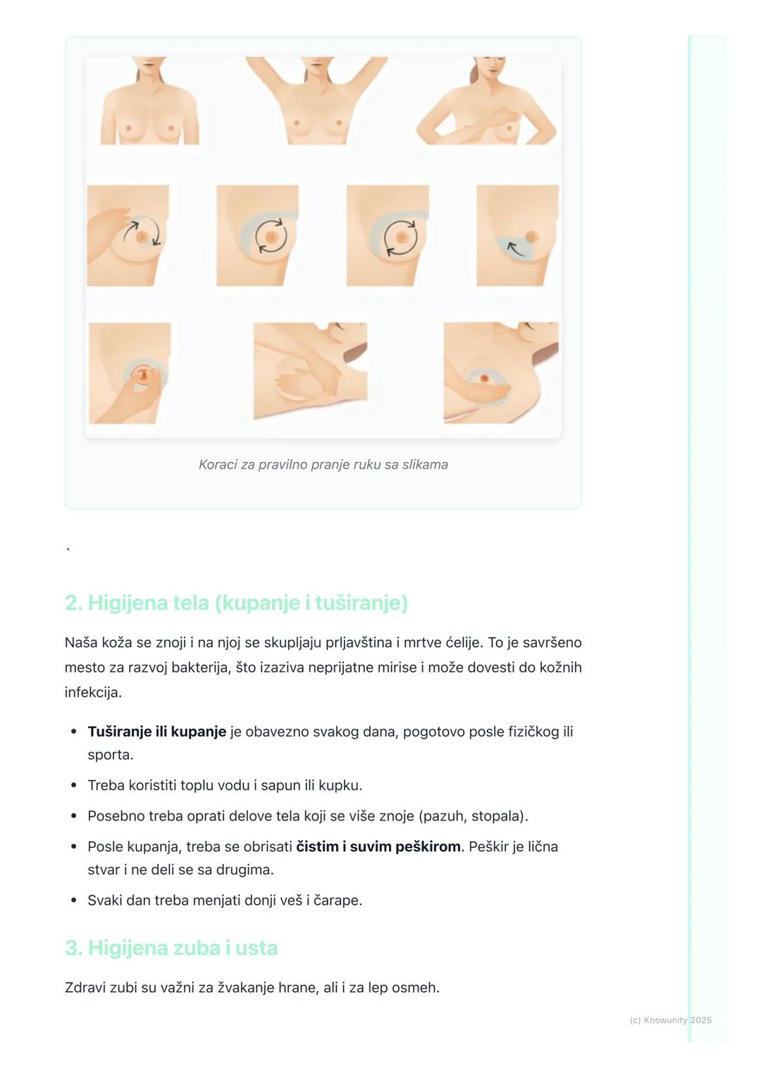 # Lična Higijena

## Zašto je važna lična higijena

Lična higijena znači održavanje čistoće tela. To je jako važno da bismo bili
zdravi i da