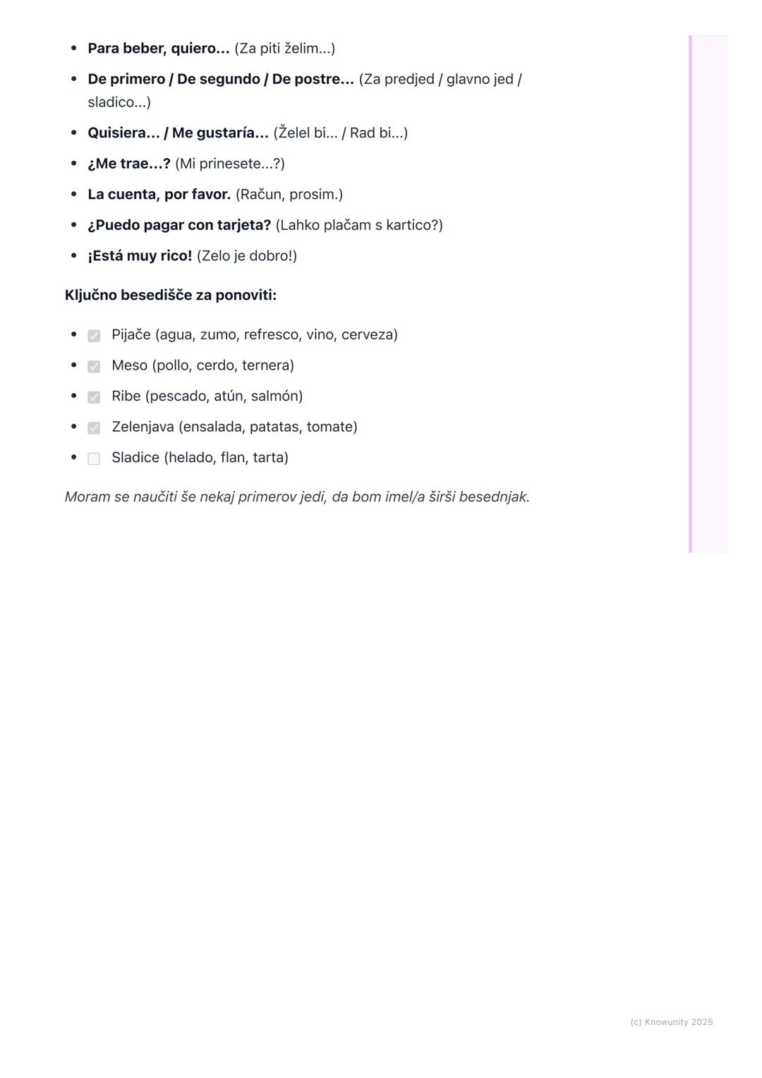 # Hrana, pijača in naročanje v
restavraciji

Osnove o hrani in naročanju

To je ful pomembna tema, ker jo rabimo v vsakdanjem življenju, spl