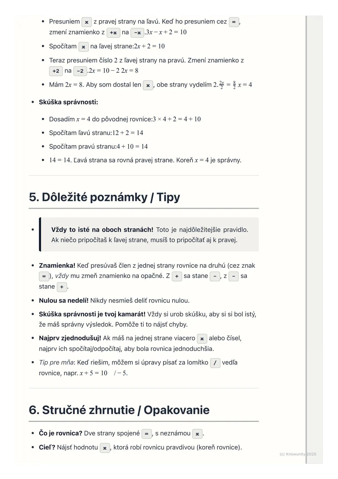 # Riešenie jednoduchých
lineárnych rovníc

## 1. Úvod do riešenia rovníc

Takže, rovnice! To je super dôležitá téma v matematike, lebo nám p