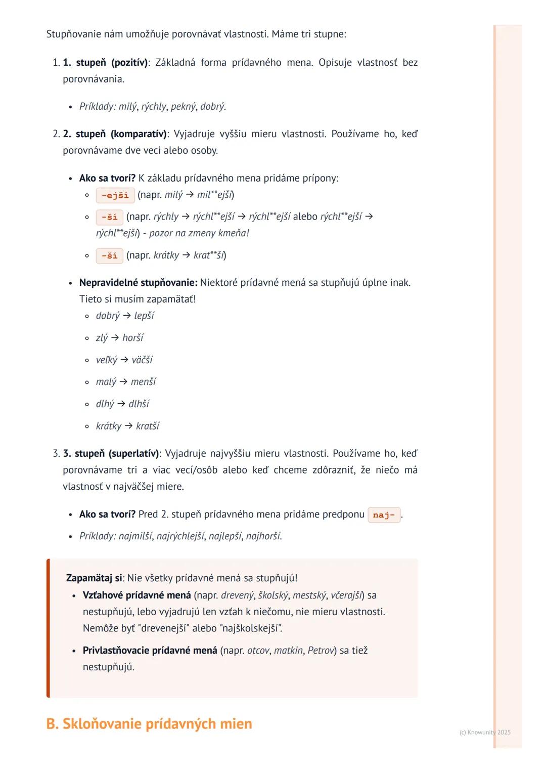 # Prídavné mená

## 1. Úvod do prídavných mien

Prídavné mená sú veľmi dôležité slová v slovenčine. Pomáhajú nám opisovať
podstatné mená čiž