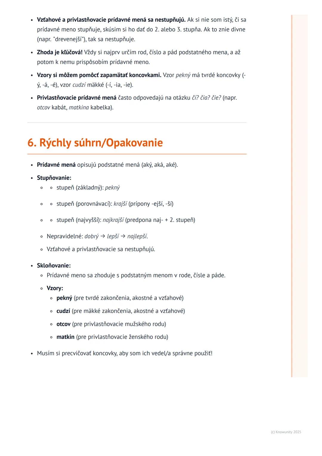 # Prídavné mená

## 1. Úvod do prídavných mien

Prídavné mená sú veľmi dôležité slová v slovenčine. Pomáhajú nám opisovať
podstatné mená čiž