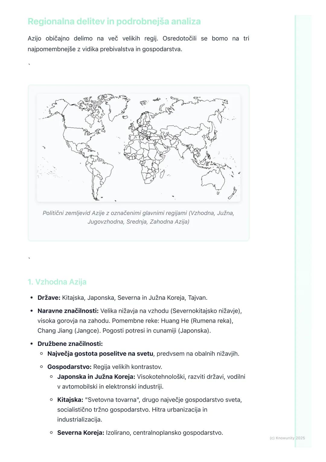 # Azija

Azija - splošne značilnosti

Azija je največja in najbolj naseljena celina. Je celina velikih nasprotij - tako v
naravnem kot v dru