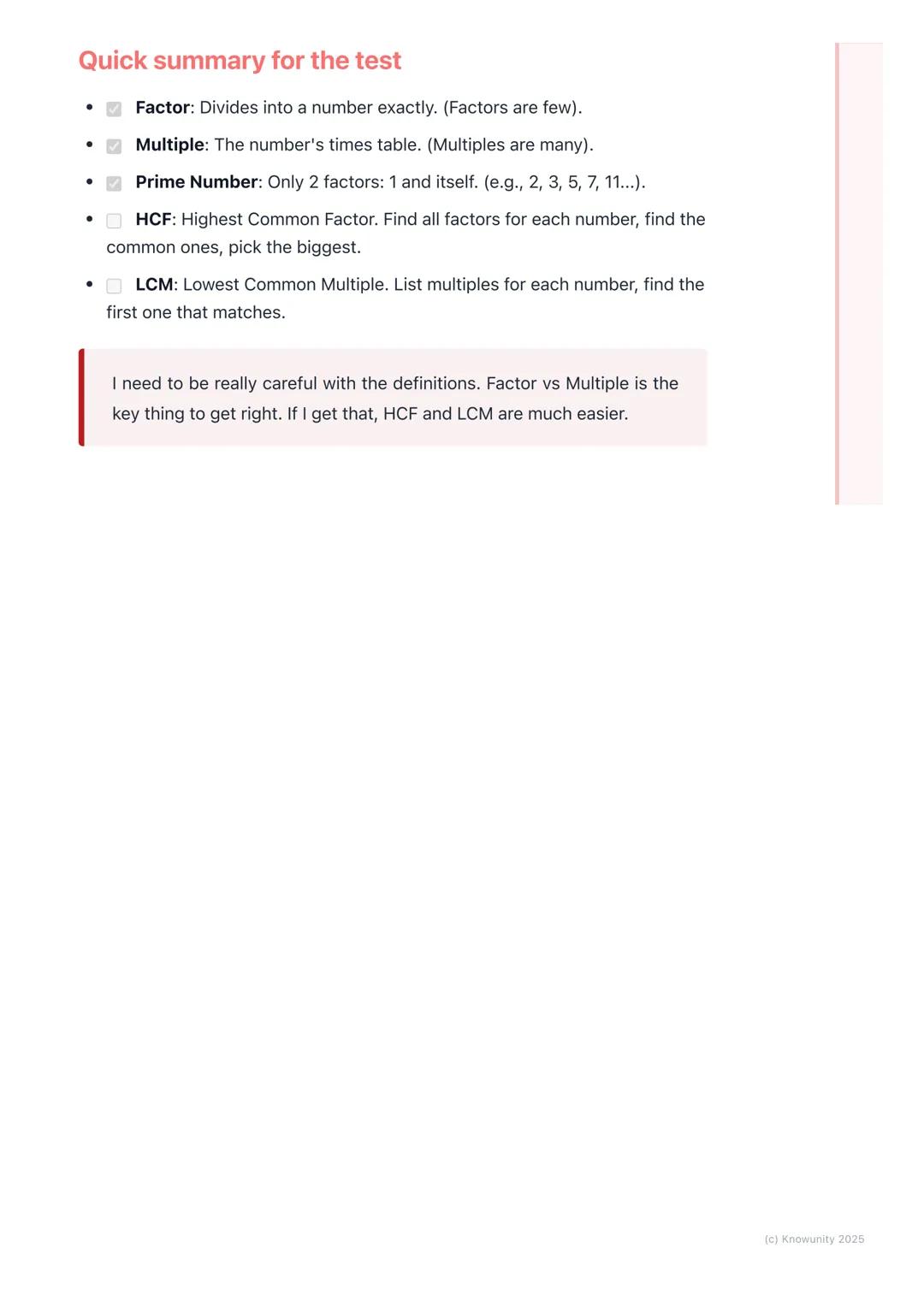 # Factors, Multiples, and Primes

What this topic is about

This is all about breaking numbers down and building them up. We're looking
at w