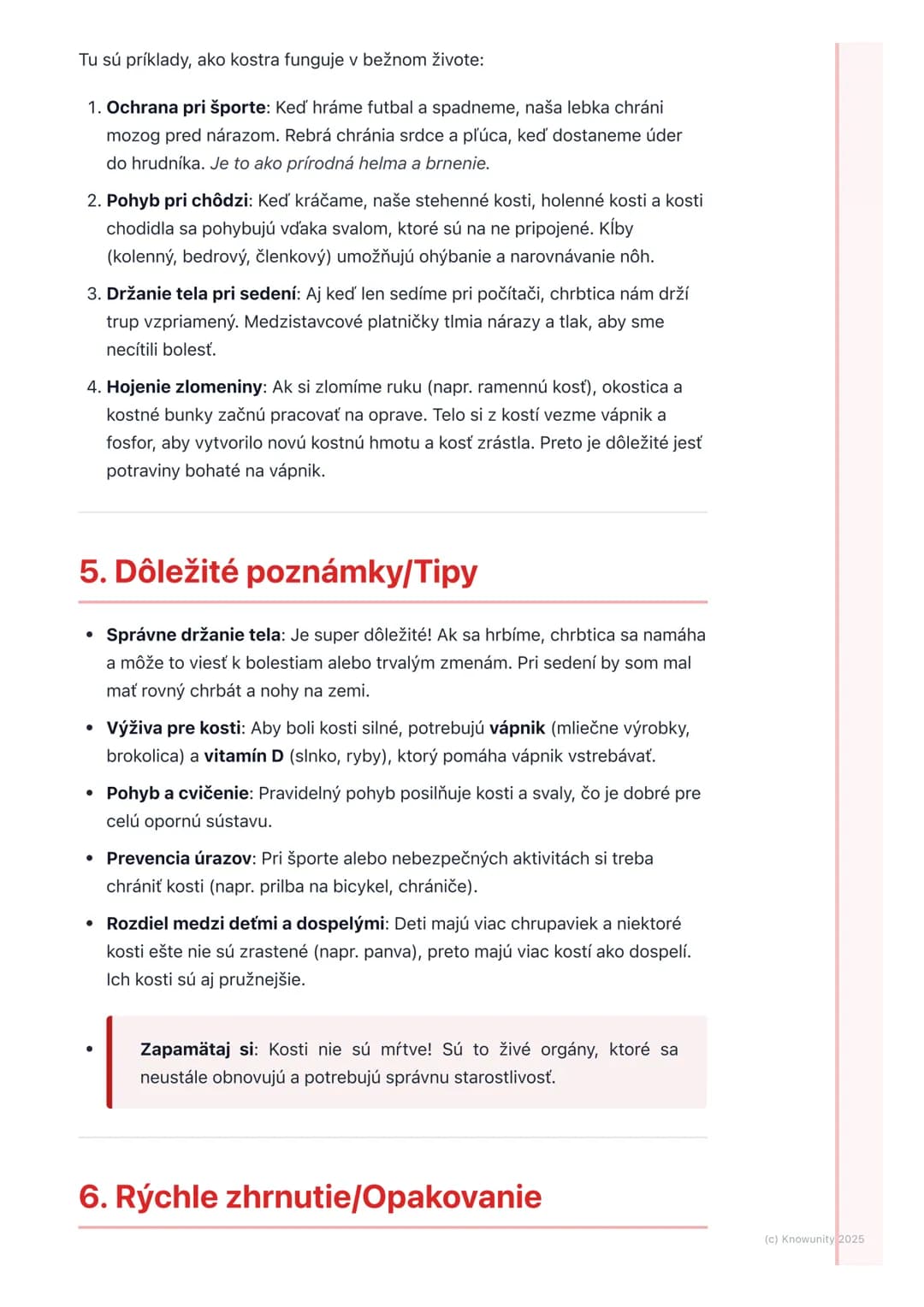 # Kostra človeka

## 1. Prehľad kostry človeka

Kostra je vlastne taký náš vnútorný "lešenie" alebo rám, ktorý drží celé naše
telo pokope. J