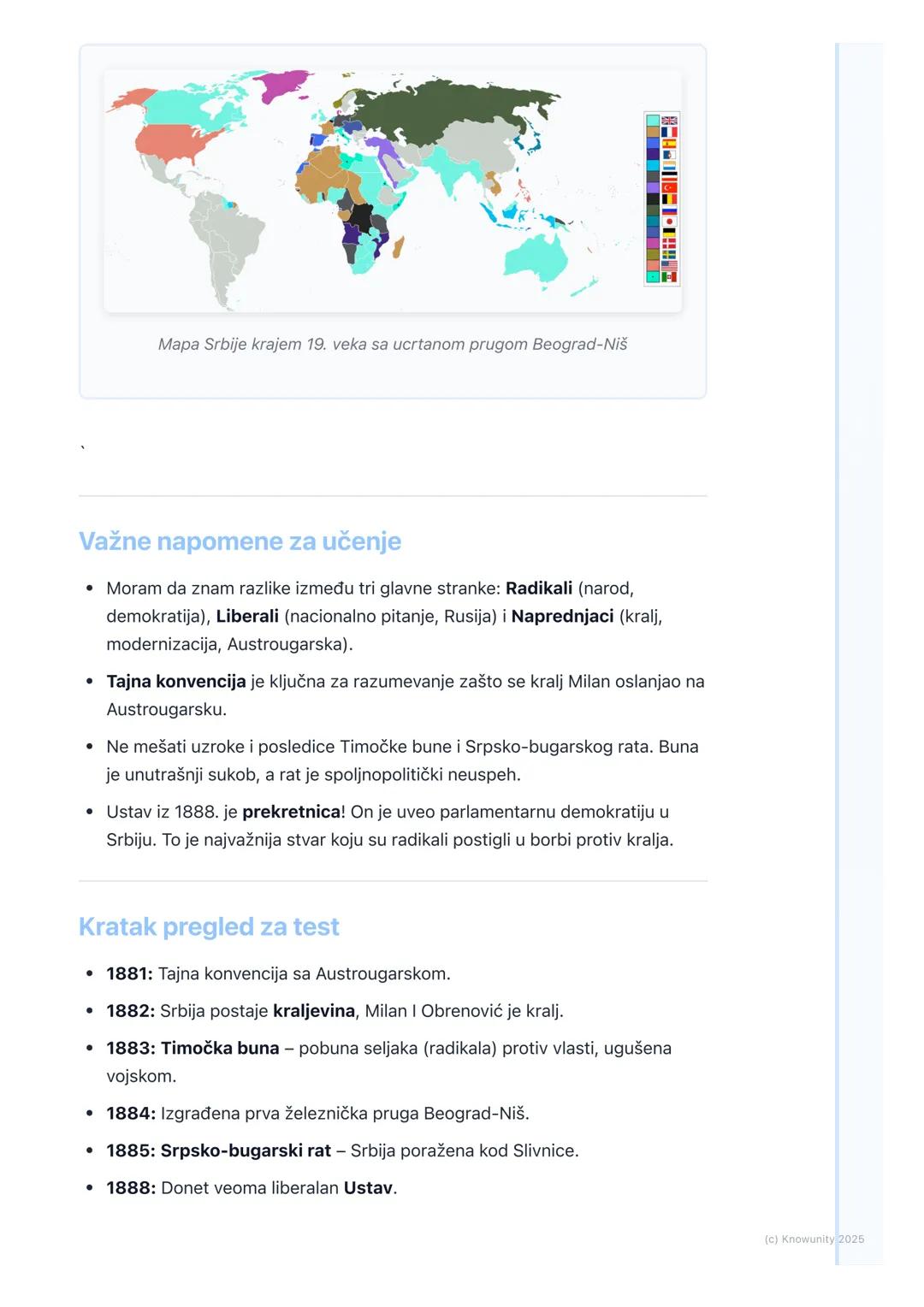 # Kraljevina Srbija: politički život
i društvene promene krajem
19. veka

Uvod u temu

Nakon Berlinskog kongresa 1878. godine, Srbija je pos