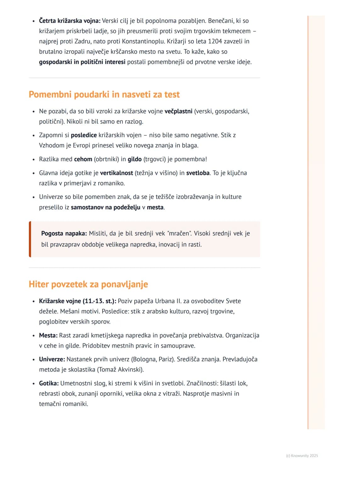 # Visoki srednji vek: Križarske vojne,
mesta in kultura

Visoki srednji vek: pregled obdobja

Visoki srednji vek (približno od 11. do 13. st
