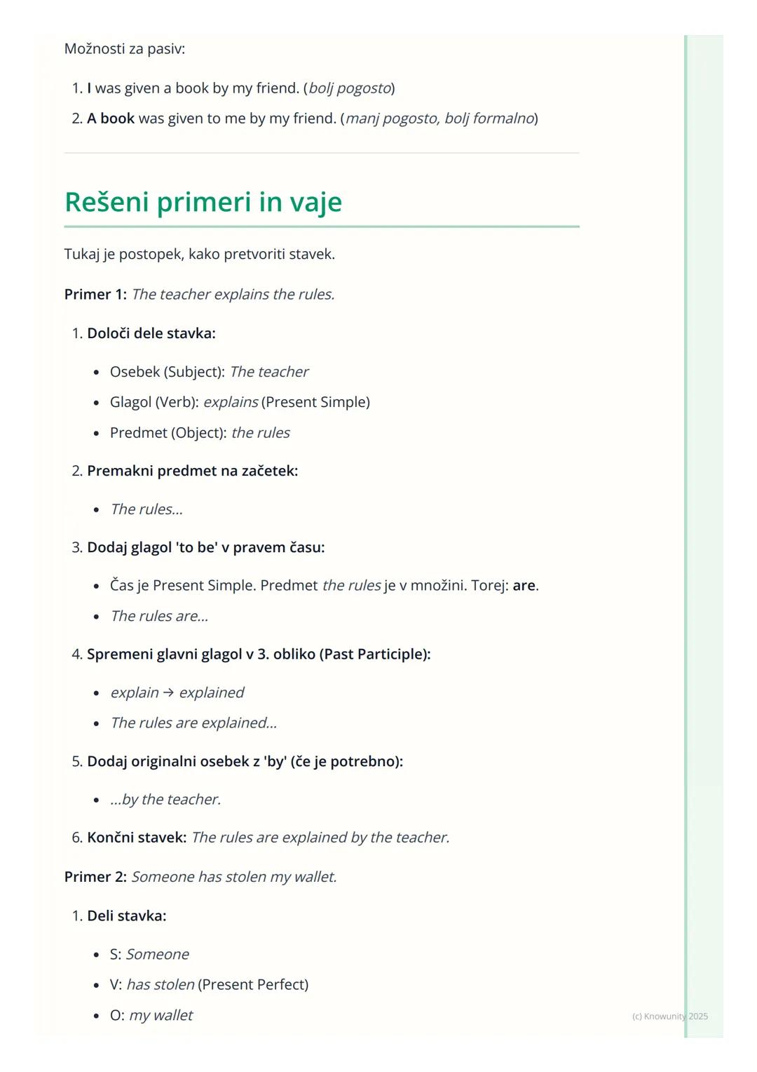 # Trpnik (Passive Voice)

Uvod v trpnik (Passive voice)

Trpnik ali pasiv je glagolska oblika, pri kateri osebek ni vršilec dejanja, ampak
j
