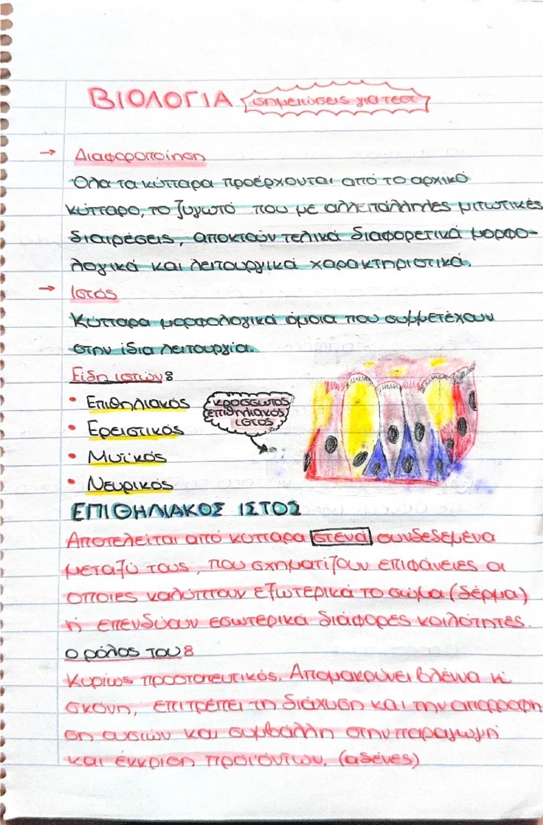 Βιολογία Α’ λυκείου σημειώσεις για το πρώτο κεφάλαιο