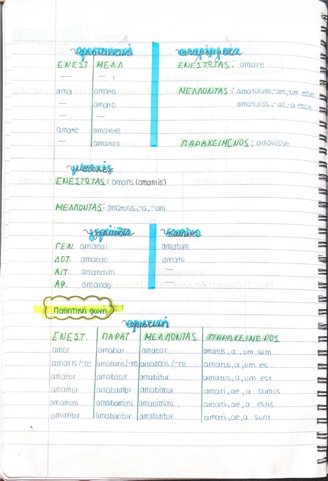 1η ΣΥΖΥΓΙΑ ΡΗΜΑΤΟ
Ενεργητική Φωνή
lanstun
ΕΝΕΣΤΩΤΑΣ ΠΑΡΑΤΑΤΙΚΟΣ ΜΕΛΛΟΝΤΑΣ ΠΑΡΑΚΕΙΜΕΝΟΣ
amo
amabam
amabo
amavi
amas
amabas
amabis
amavisti
am