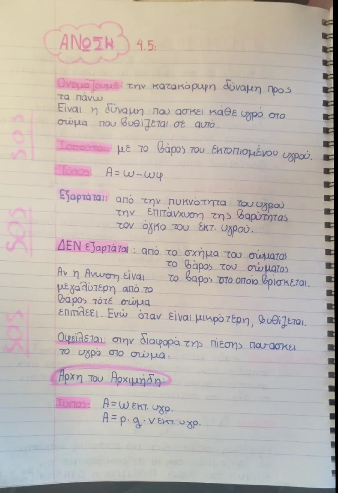 - η εποχή του
ΠΙΕΣΗ
SOS
4.1:
Η παραμόρφωση μιας επιφάνειας
dεν εξαρτάται μόνο από την δύναμη που
asκήται σε αυ την αλλά και από το εμβαδον
τ