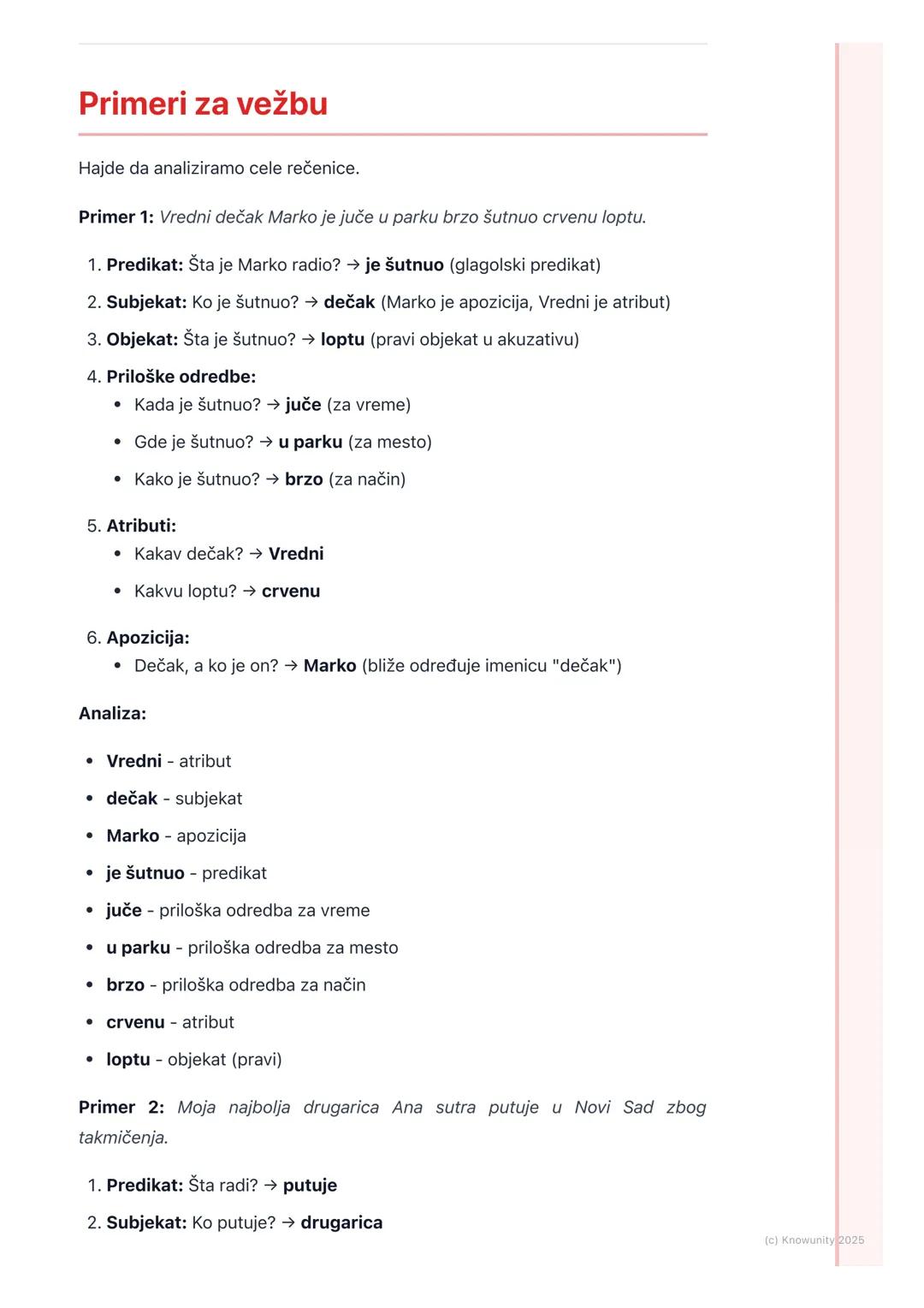 # Rečenični članovi

## Uvod u rečenične članove

Rečenični članovi su reči (ili grupe reči) koje u rečenici imaju neku službu, tj.
neku fun