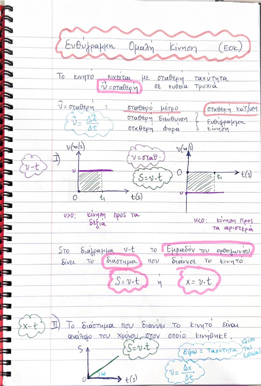 Ευθύγραμμη Ευθύγραμμη ομαλή Κίνηση
(Eok)

Το κινητο

κινείται με σταθερη ταχύτητα
$
\vec{v}=\text{σταθερή}
$
σε ευθεία τροχιά.

$
\vec{v}=\t