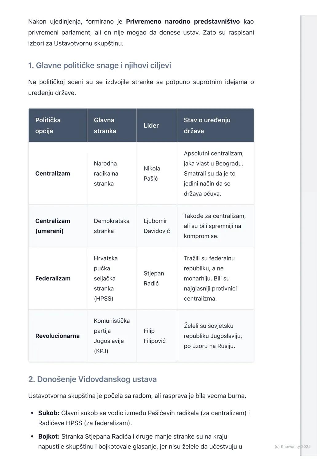# Unutrašnja politika i
# Vidovdanski ustav

Uvod u unutrašnju politiku Kraljevine SHS

Nakon stvaranja Kraljevine Srba, Hrvata i Slovenaca 