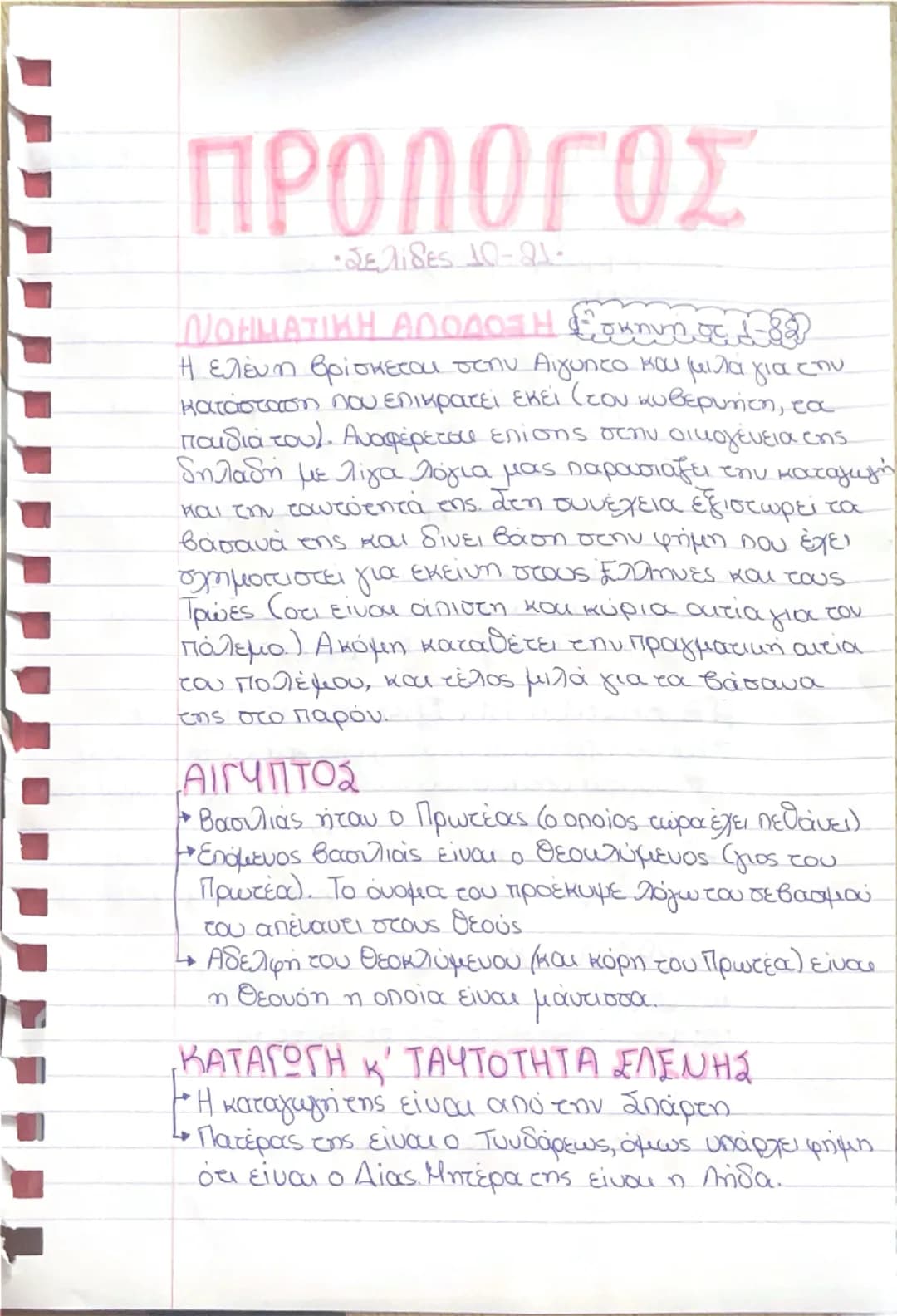 # ΠΡΟΛΟΓΟΣ

- σελίδες 10-21-

## ΛΟΓΟΤΕΧΝΙΚΗ ΑΠΟΔΟΣΗ

Η Ελενη βρίσκεται στην Αίγυπτο και ψάχνει για την κατάσταση που επικρατεί εκεί (τον κυ