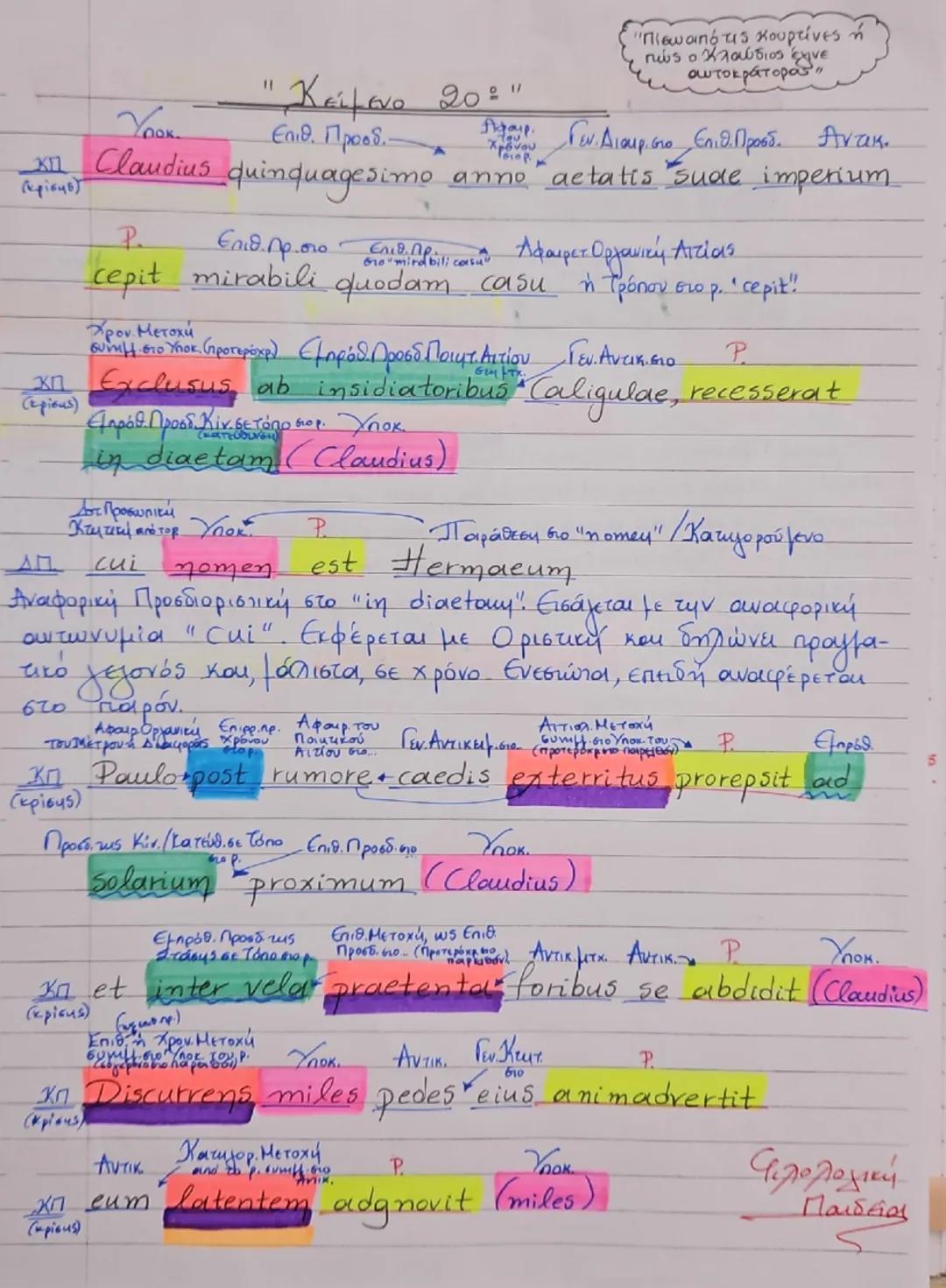20⁰ Κείμενο, "Πίσω από τις κουρτίνες ή πώς ο Κλαύδιος έγινε αυτοκράτορας", Λατινικά!