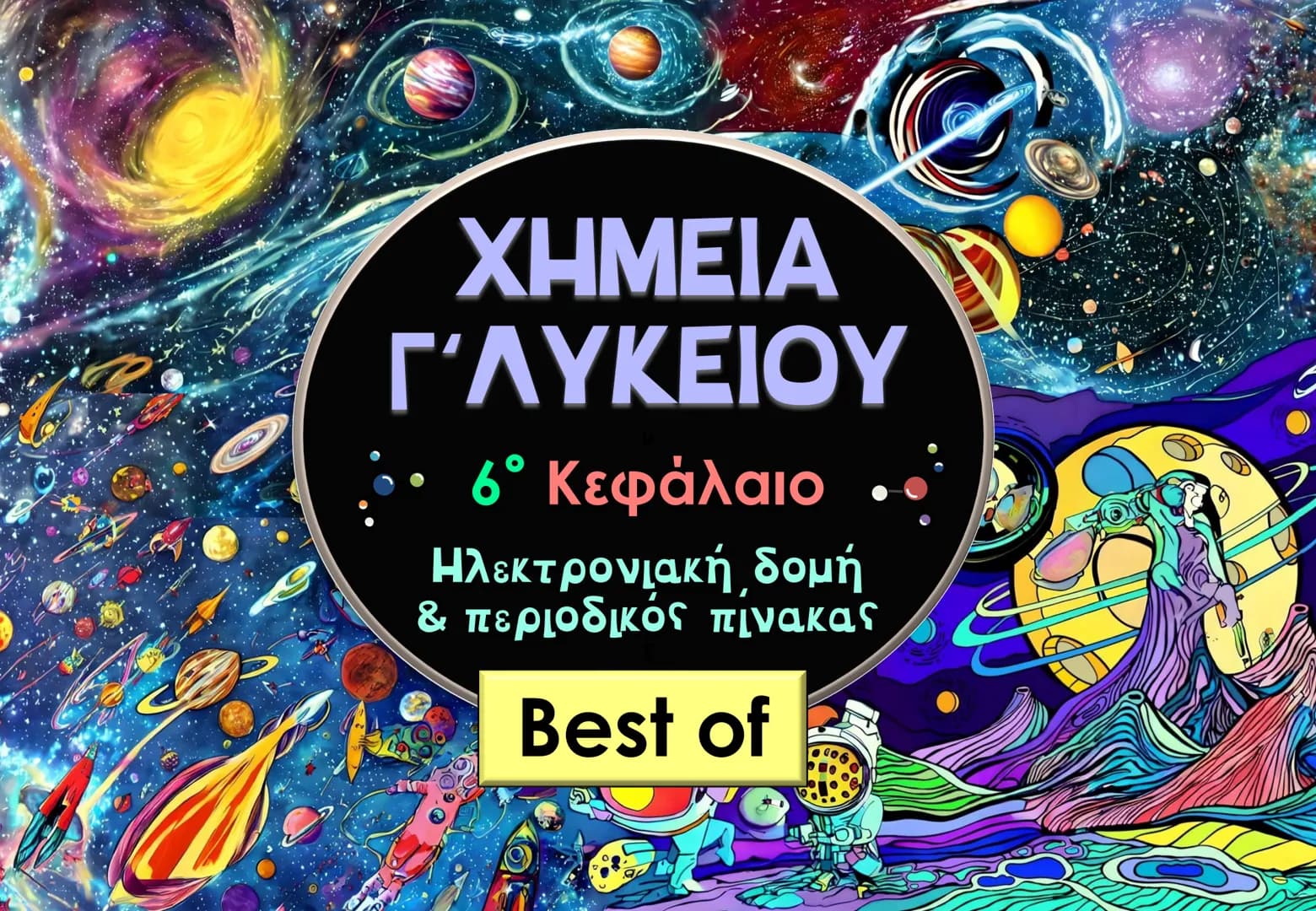 # ΧΗΜΕΙΑ Γ'ΛΥΚΕΙΟΥ

6<sup>ο</sup> Κεφάλαιο

Ηλεκτρονιακή δομή & περιοδικός πίνακας

Best of Συνδυάζει το πλανητικό πρότυπο του Rutherford με