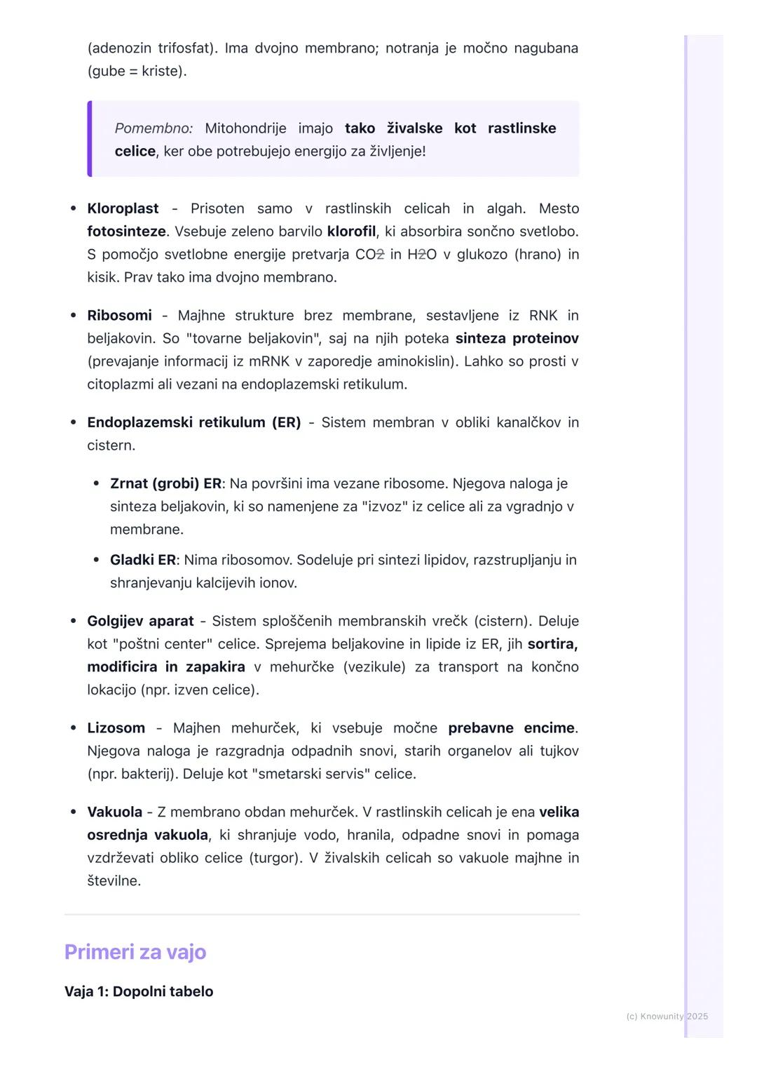 # Zgradba in funkcija celice

Uvod v zgradbo celice

Celica je osnovna gradbena in dejavna enota vseh živih organizmov. Vse, kar
je živo, je