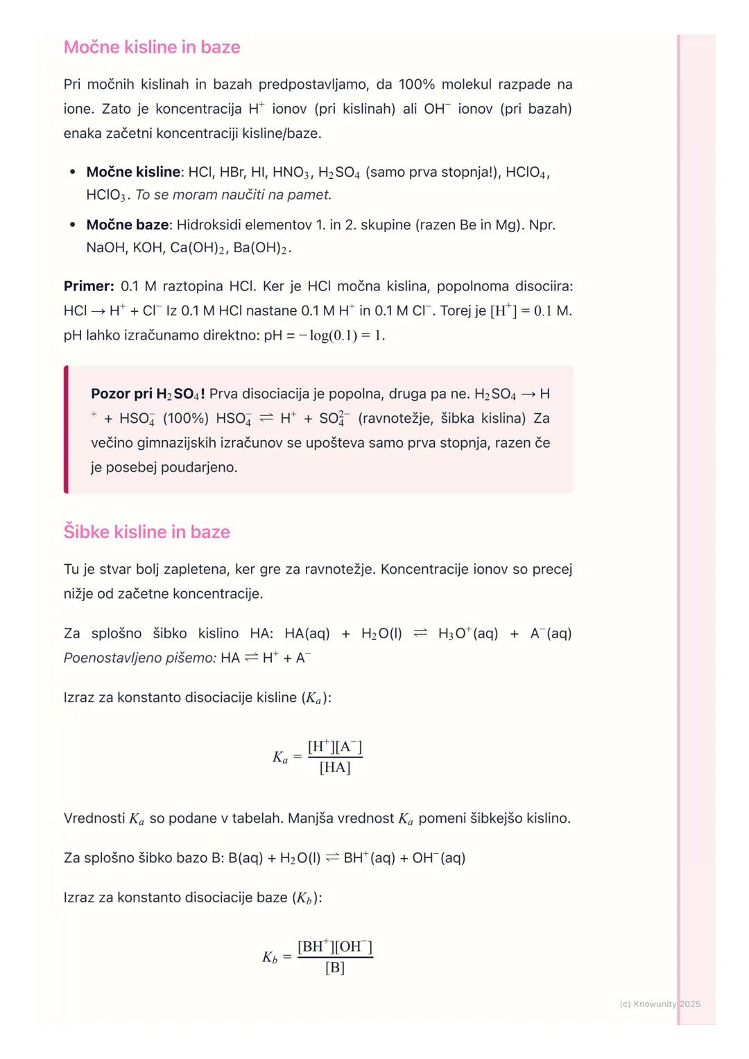 # Močne in šibke kisline ter baze

Močne in šibke kisline ter baze

To je nadaljevanje splošne snovi o kislinah in bazah. Tukaj gremo bolj v