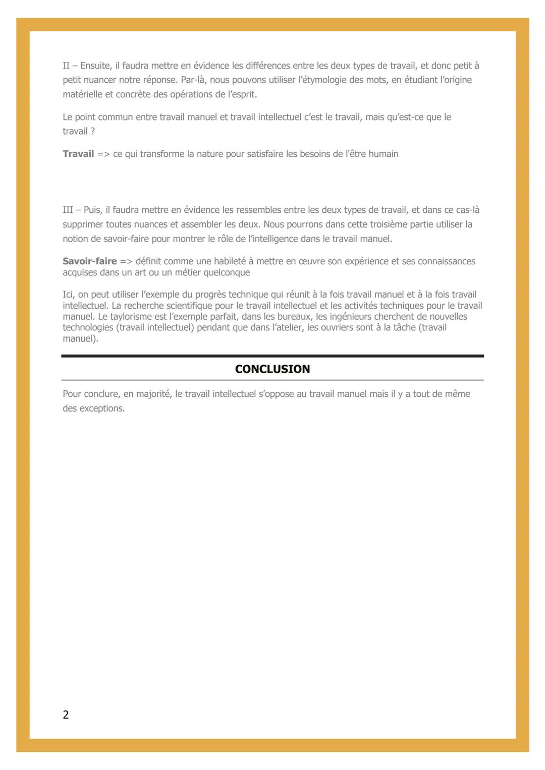 # LE TRAVAIL MANUEL ET
# LE TRAVAIL
# INTELLECTUEL
# S'OPPOSENT-ILS?

INTRODUCTION

Travail manuel => Le travail manuel forme l'une des deux