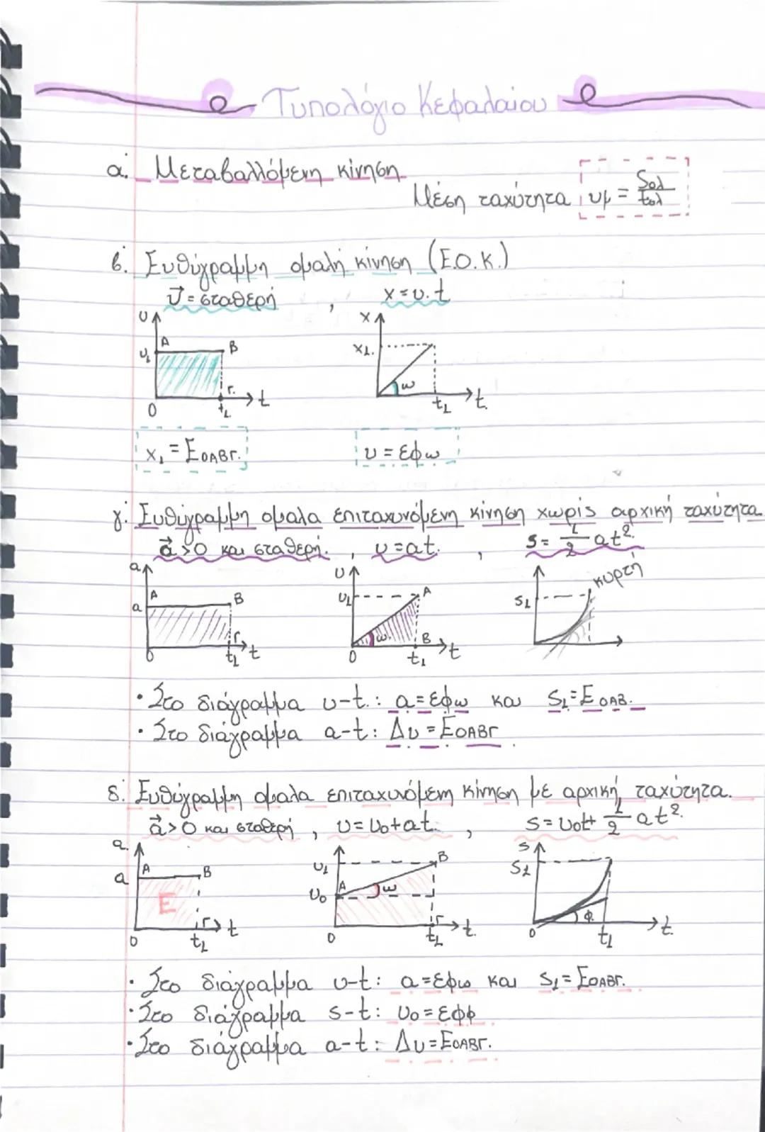 Ευθύγραμμη κίνηση.
* Δεν υπάρχει ύλη που να παραμένει ακίνητη στο
σύμπαν.

• Τροχιά:
Η τροχια ενός σώματος που κινείται είναι το
σύνολο των 