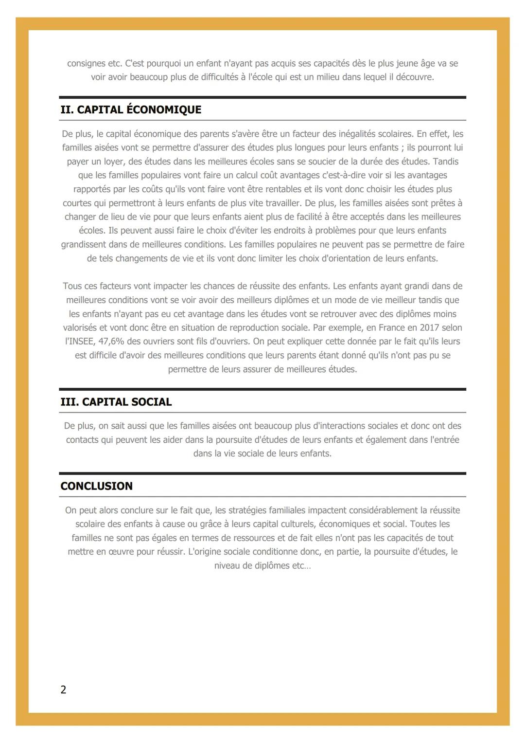 # EN QUOI LES STRATÉGIES
# FAMILIALES JOUENT-ELLEŞ UN
# ROLE SUR LES INEGALITES
# SCOLAIRES ?

INTRODUCTION

Dans le système scolaire frança